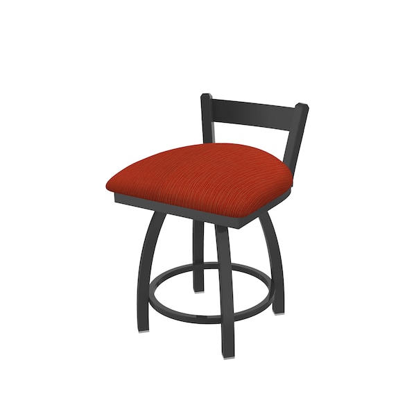 18" Low Back Swivel Vanity Stool, Pewter Finish, Graph Poppy Seat